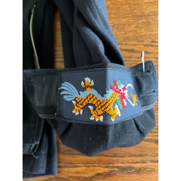 VTG WWII US Navy Seabees Uniform Dress Jumper Shirt Dragon Embroidery 40s Blk XS - Picture 10 of 10